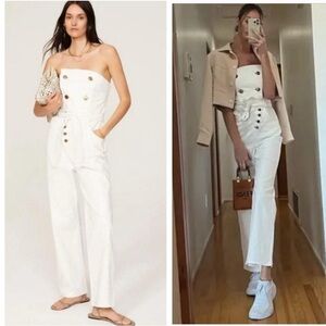 Marissa Webb White Strapless Crop Leg Jumpsuit